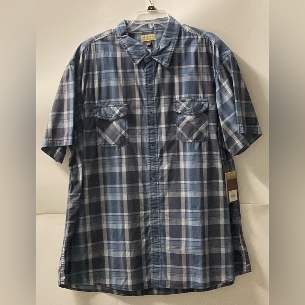 Sonoma Men's Blue and White Checkered Button Down Shirt